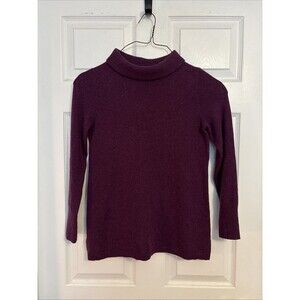 Talbots Cashmere Purple Turtleneck Sweater Womens Quiet Luxury Capsule, Sz S (P)